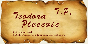 Teodora Plećević vizit kartica